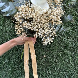 Cinta para ramo de novias bordada beige