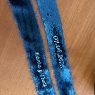 Cinta para ramo de novia bordada azul marino