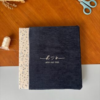 Libro de firmas azul flores