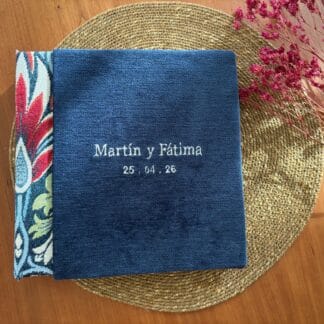 Libro de firmas azul estampado